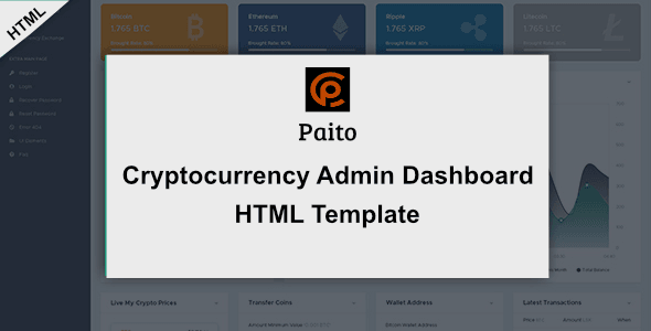 Paito - Crypto-Currency Dashboard HTML Template