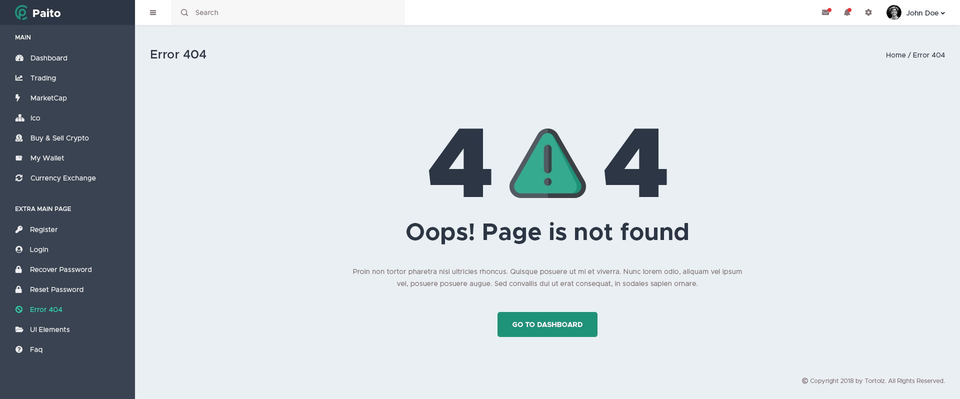 Paito - Crypto-Currency Dashboard HTML Template screenshot 23