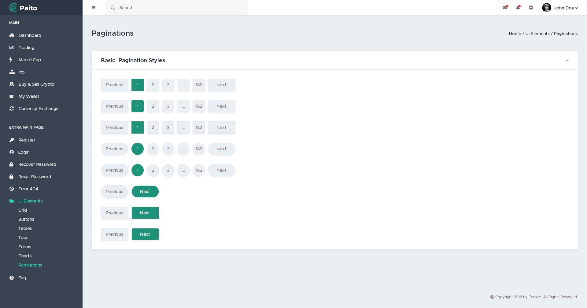 Paito - Crypto-Currency Dashboard HTML Template screenshot 36