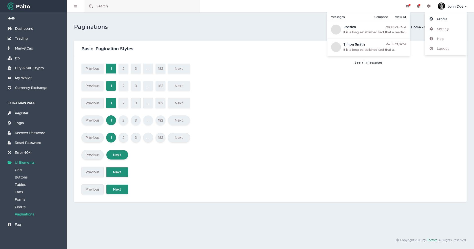 Paito - Crypto-Currency Dashboard HTML Template screenshot 37