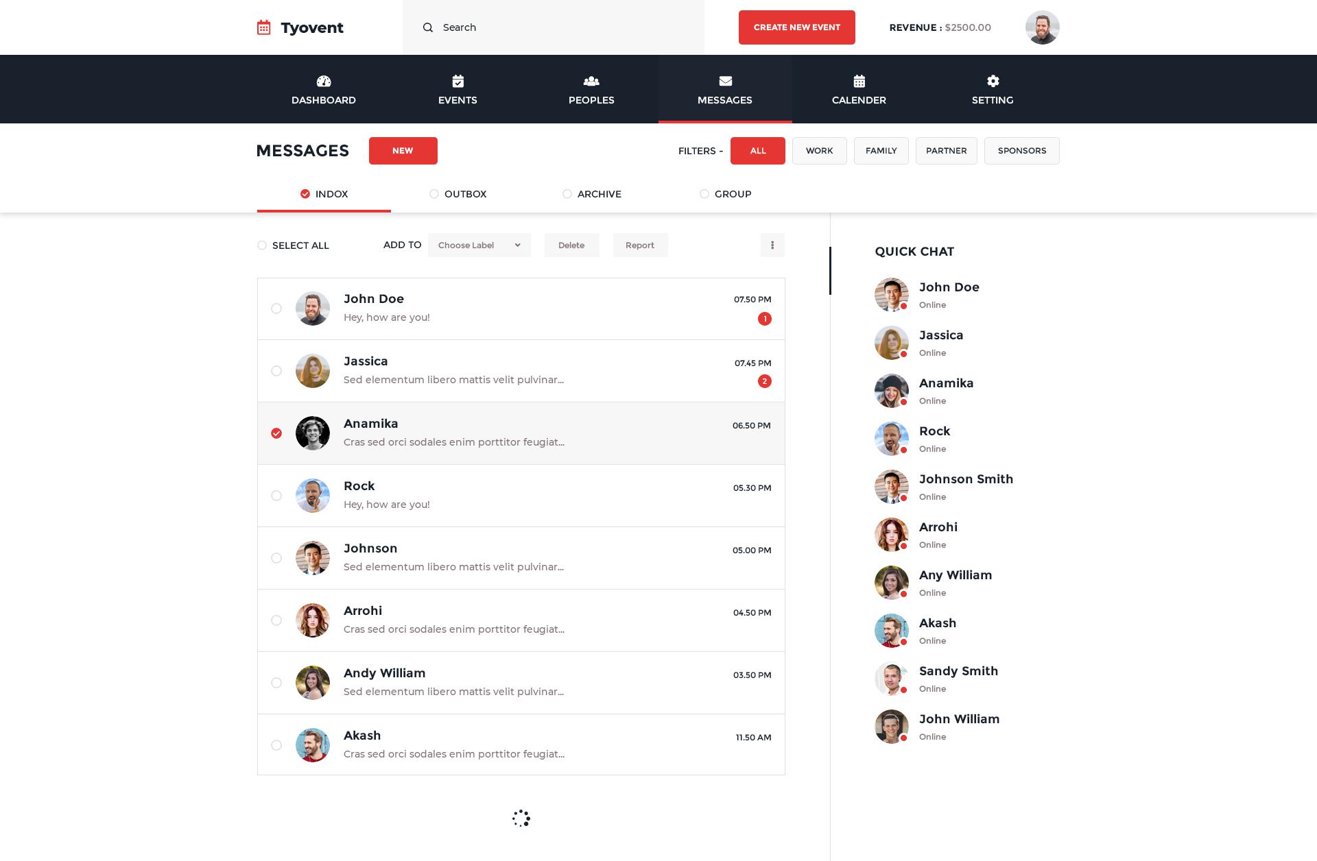Tyovent - Event Management Dashboard HTML Template screenshot 7
