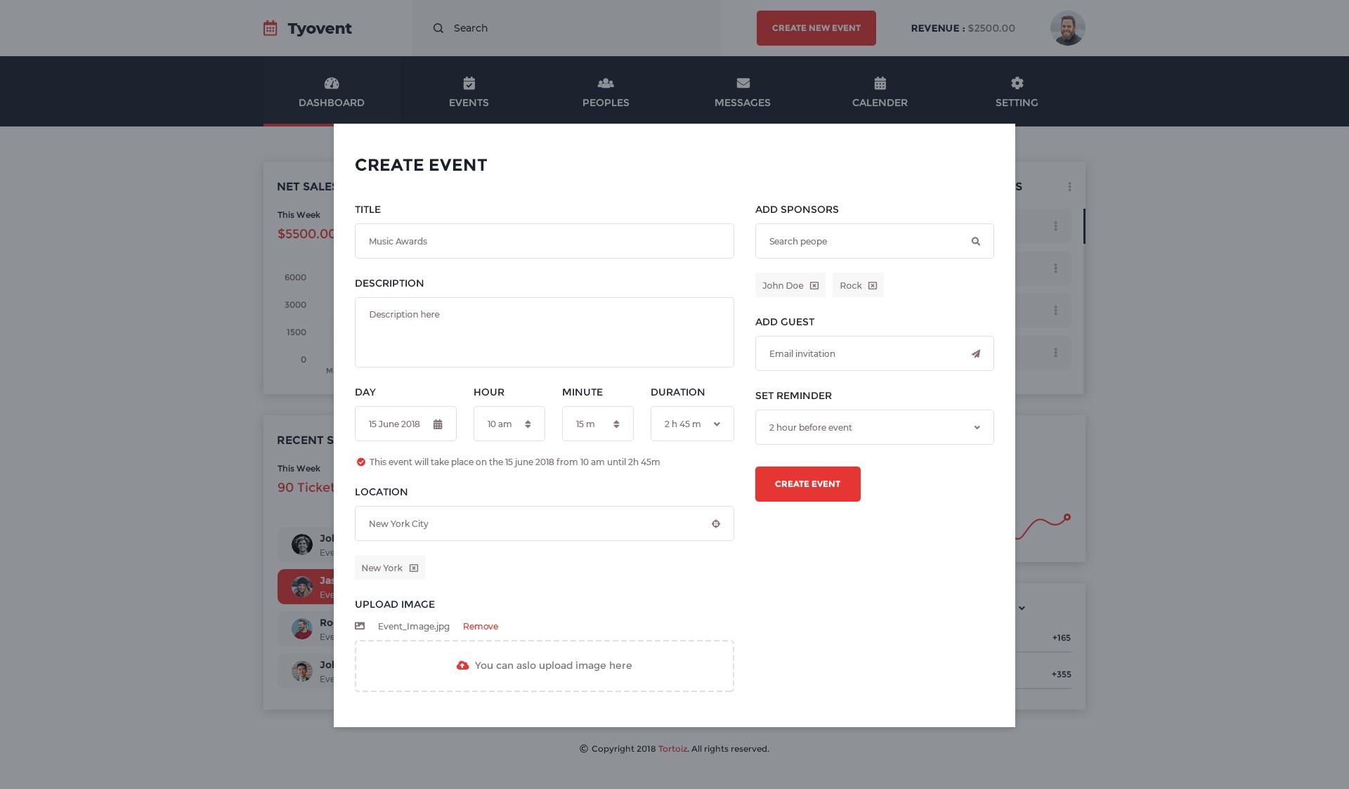 Tyovent - Event Management Dashboard HTML Template screenshot 14