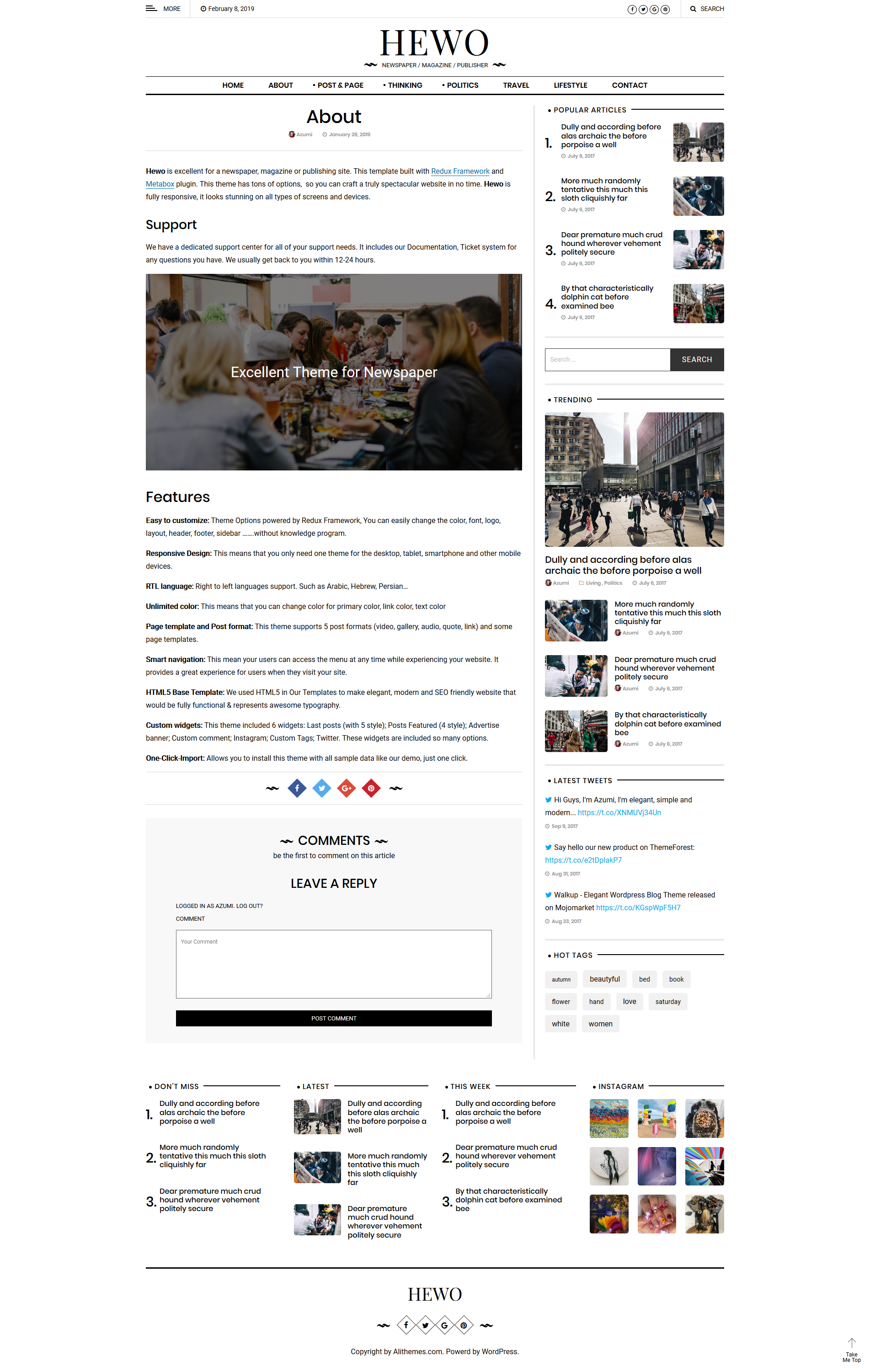 HelloWorld - Modern Magazine WordPress Theme screenshot 1