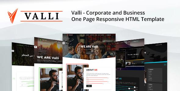 Valli - Corporate and Business One Page Responsive HTML Template Valli - Corporate and Business One Page Responsive HTML Template - Business