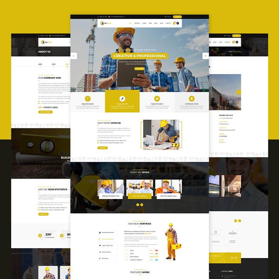 The Billtro - Construction and Building PSD Template screenshot 2