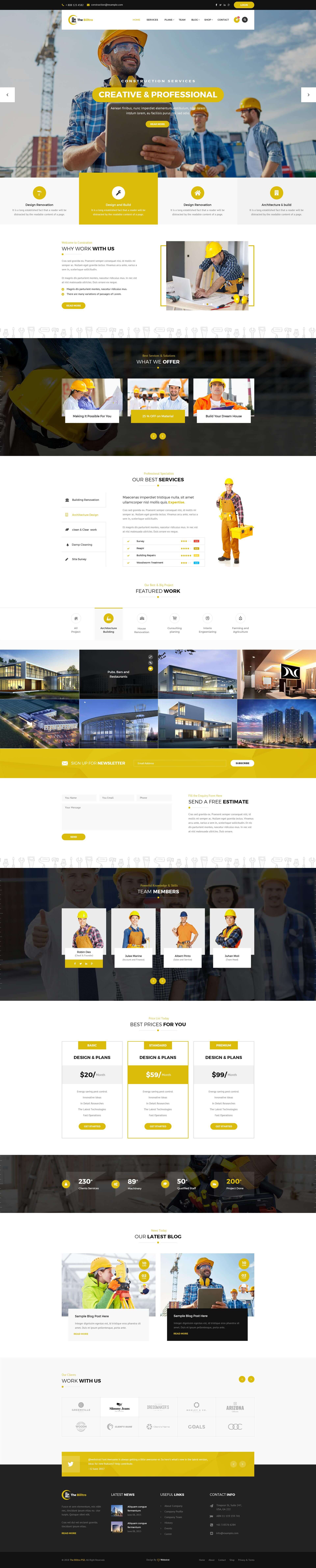 The Billtro - Construction and Building PSD Template screenshot 3