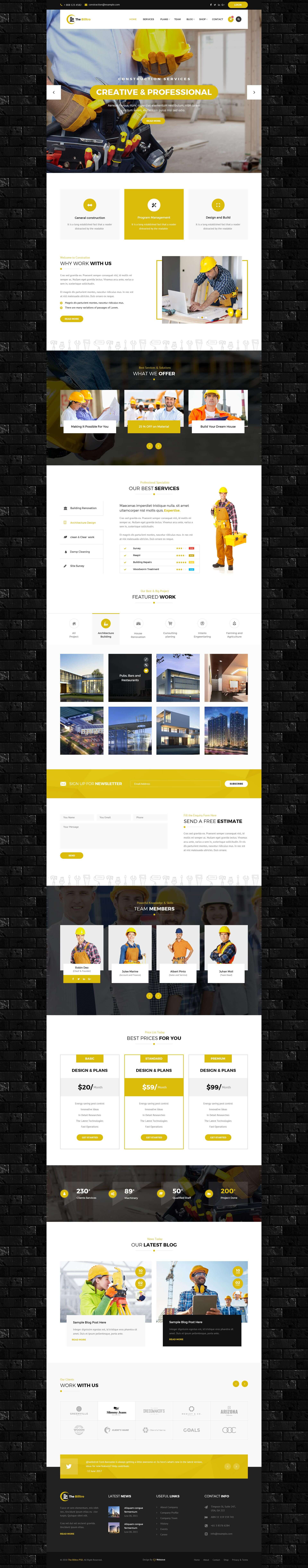 The Billtro - Construction and Building PSD Template screenshot 4