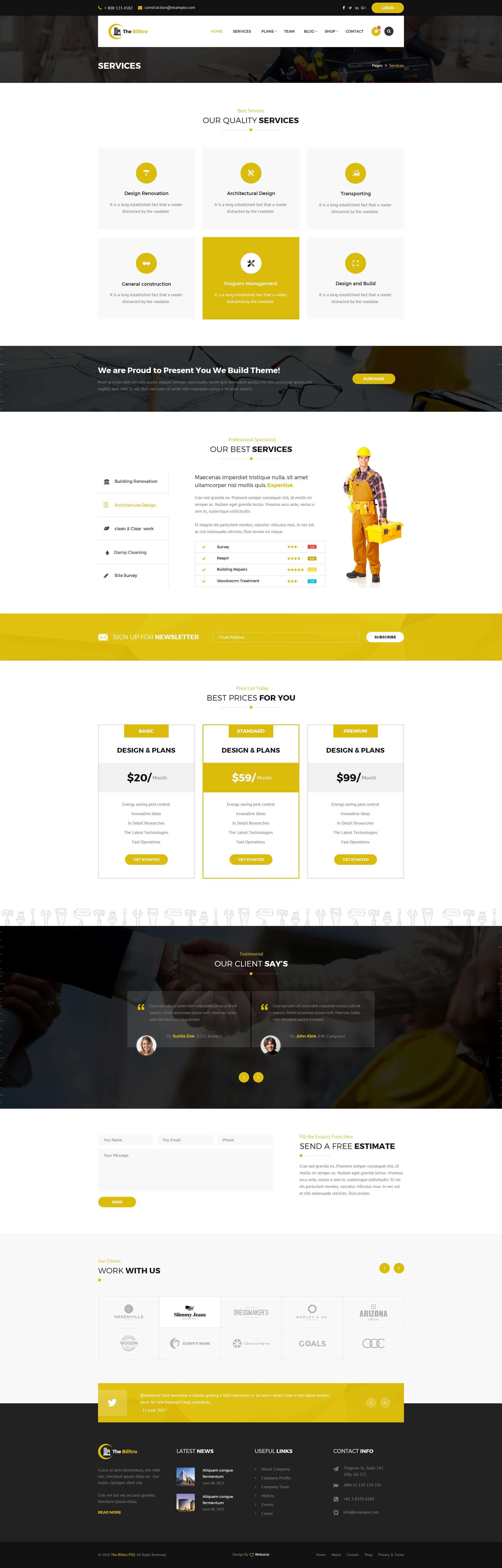 The Billtro - Construction and Building PSD Template screenshot 6