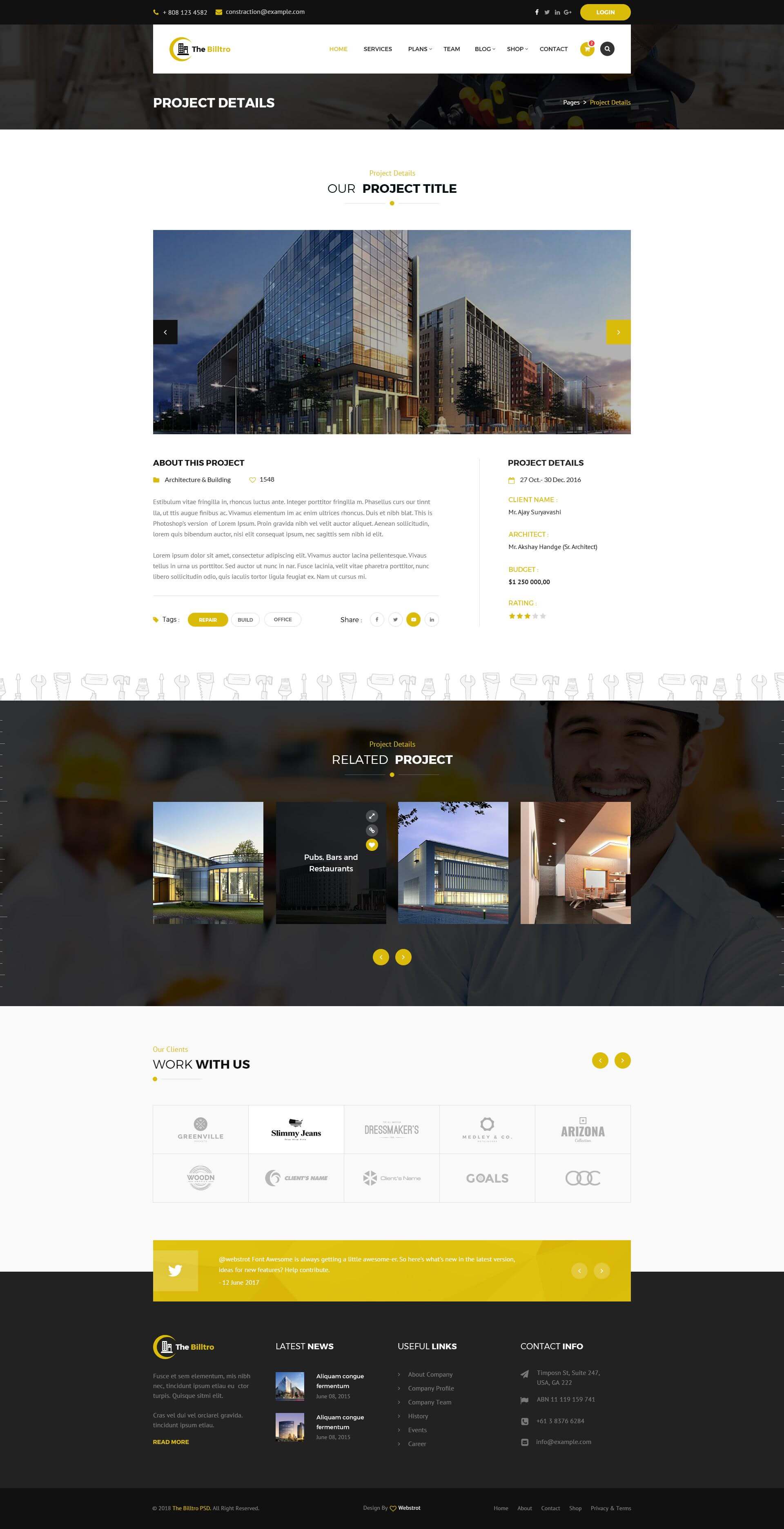 The Billtro - Construction and Building PSD Template screenshot 8