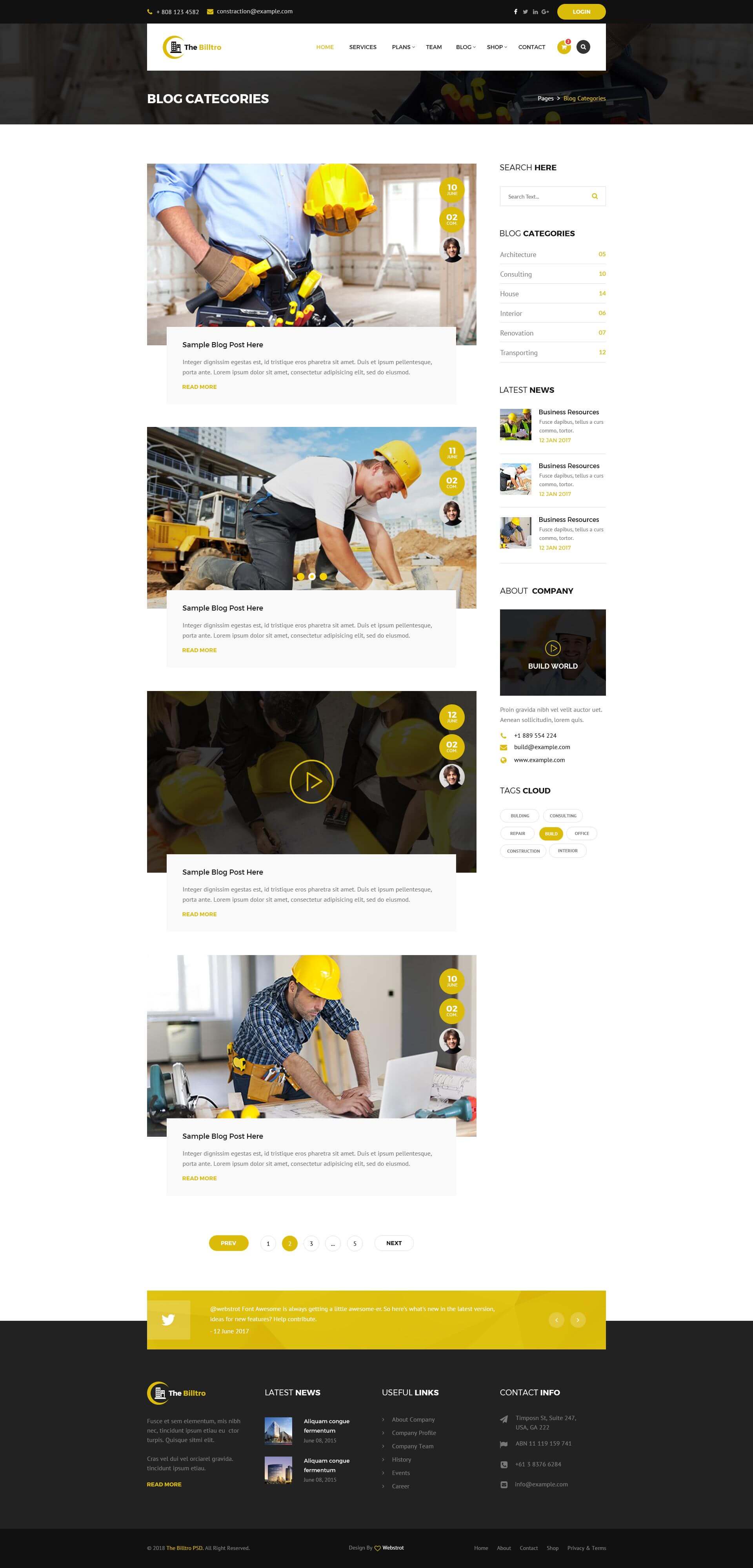 The Billtro - Construction and Building PSD Template screenshot 9