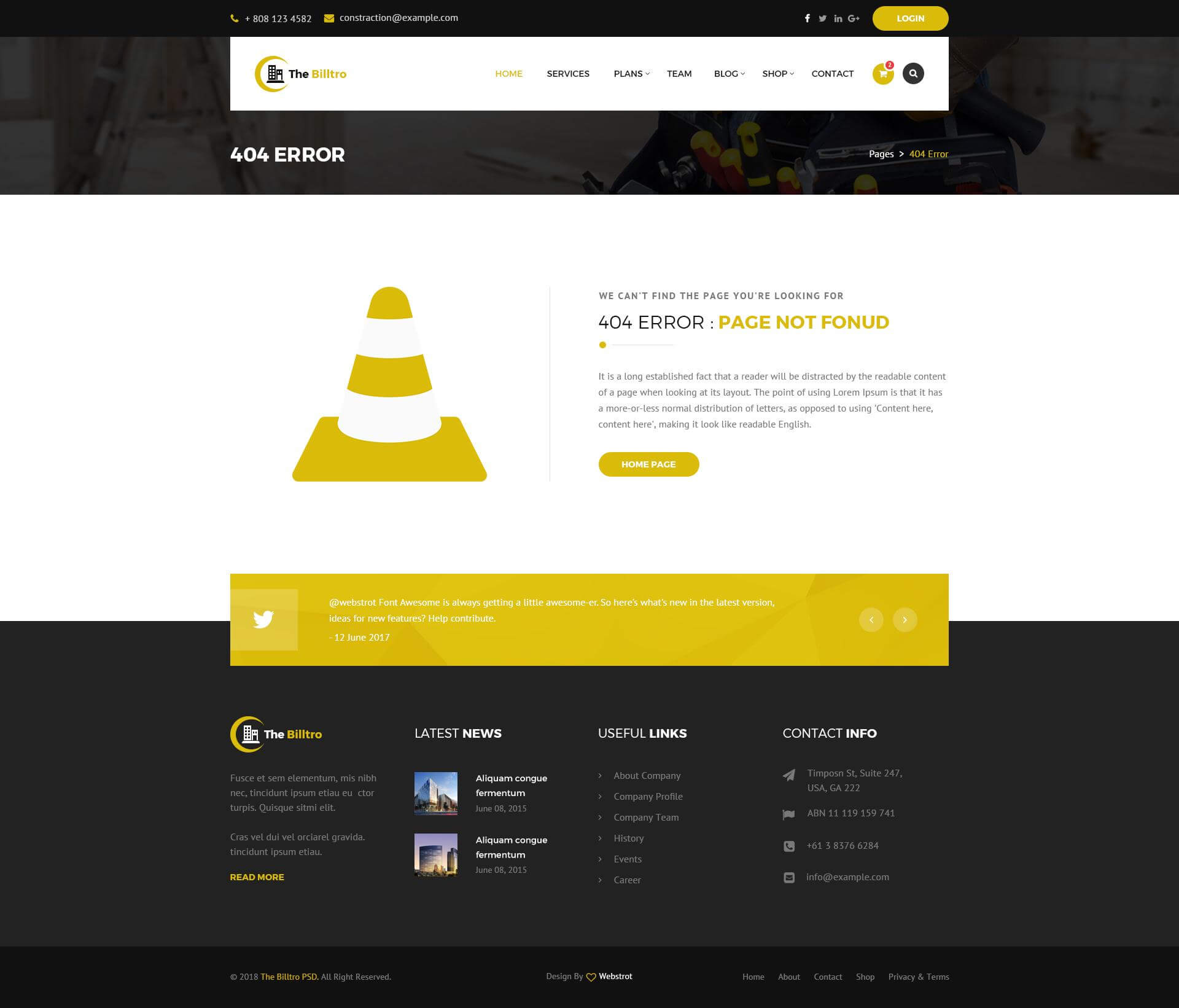 The Billtro - Construction and Building PSD Template screenshot 12