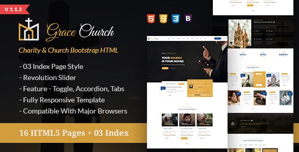 Grace Church - Charity & Church Bootstrap HTML Template Grace Church - Charity & Church Bootstrap HTML Template
