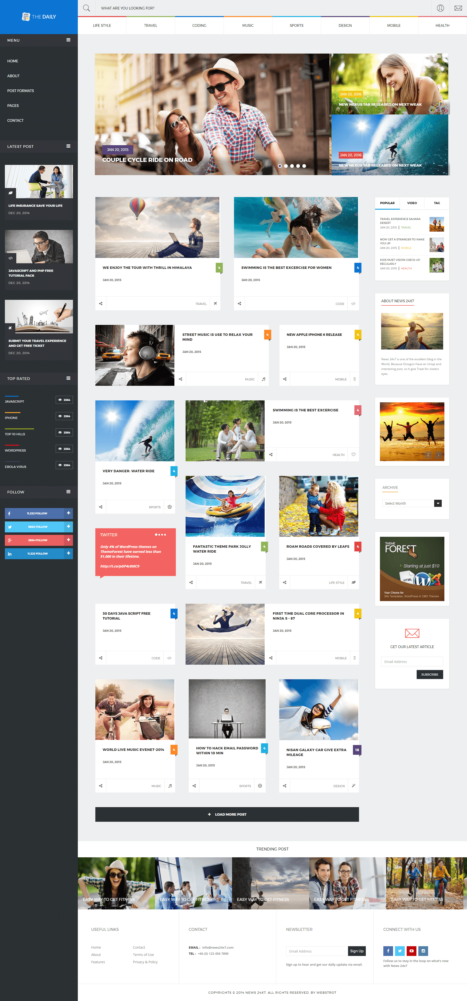 The Daily – Trendy Blog, News & Magazine HTML Template | LifeInSYS