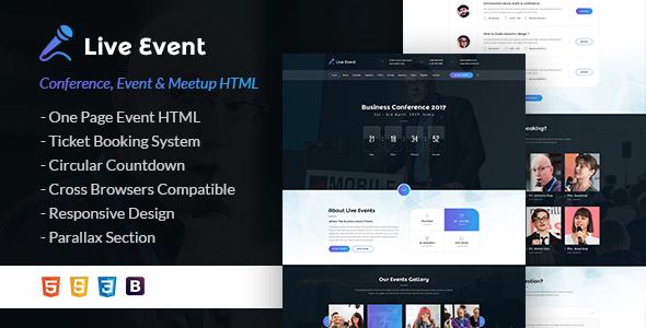 Live Event - Conference, Event & Meetup HTML Template Live Event - Conference, Event & Meetup HTML Template - Events