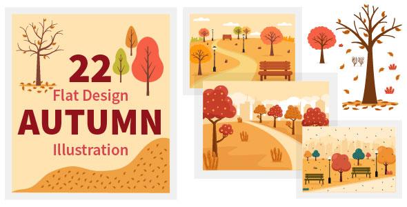 22 Autumn Background Landing Page Illustration 22 Autumn Background Landing Page Illustration