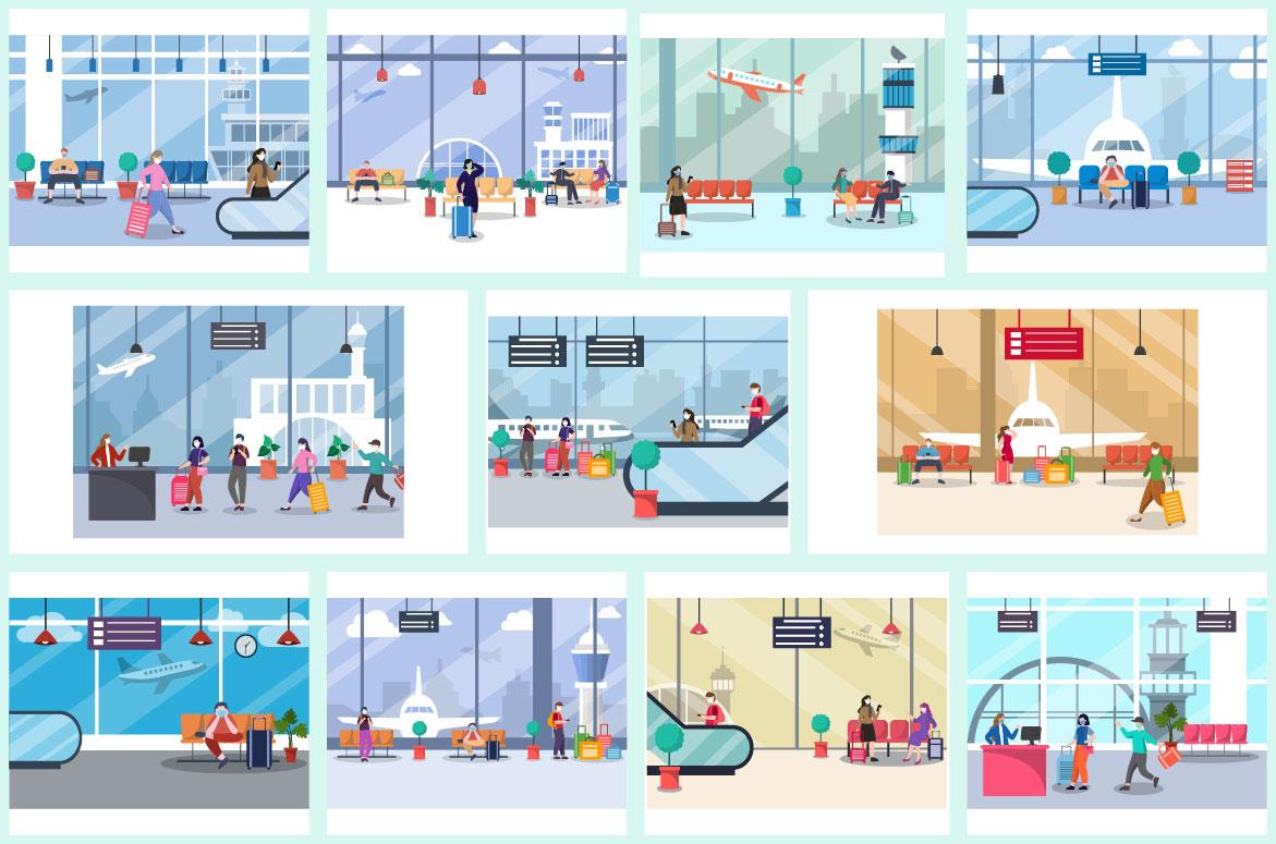 30 Airport Flat Design Illustration screenshot 3