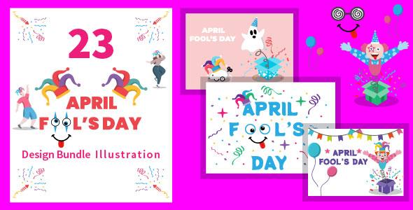 23 Happy April Fools' Day Illustration 23 Happy April Fools' Day Illustration - Psd Templates