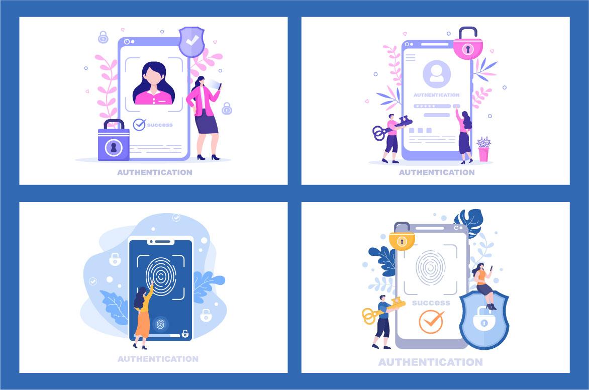 15 Authentication Security Flat Illustration screenshot 3