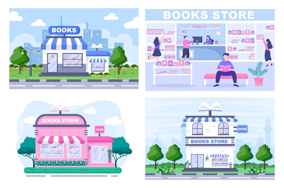 24 Bookstore or Library Illustration screenshot 2