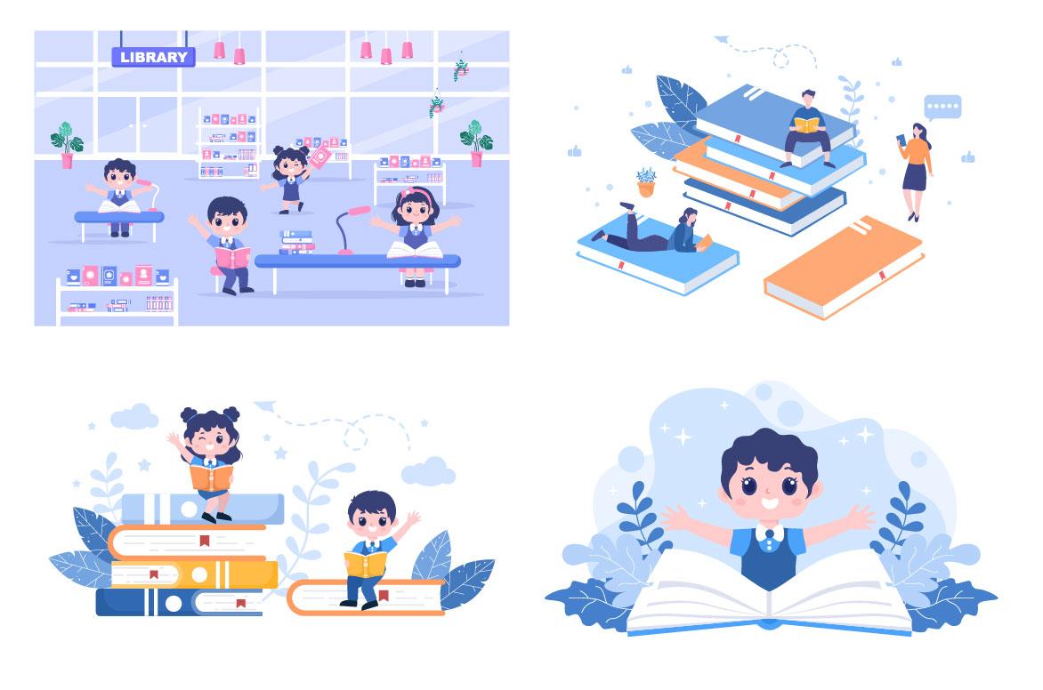 24 Bookstore or Library Illustration screenshot 4