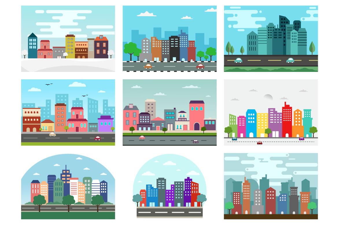 40 Buildings Background Illustration screenshot 4