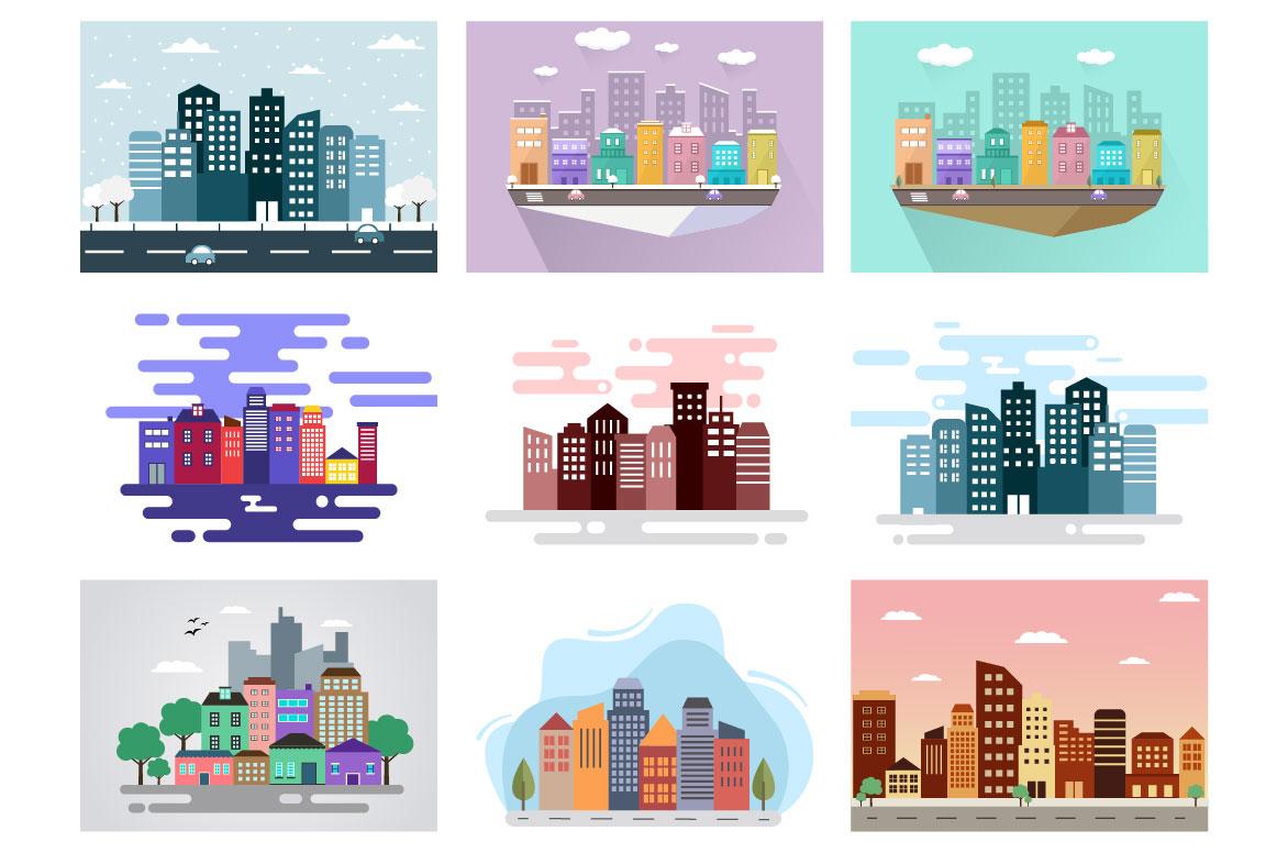 40 Buildings Background Illustration screenshot 5