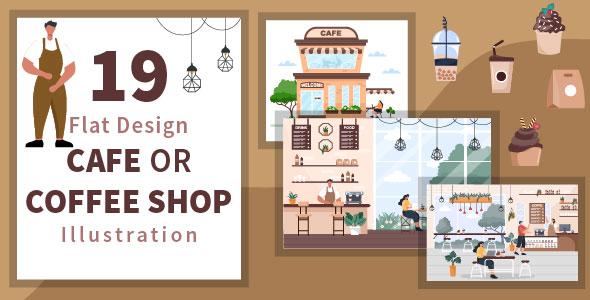 19 Cafe or Coffee Shop Illustration