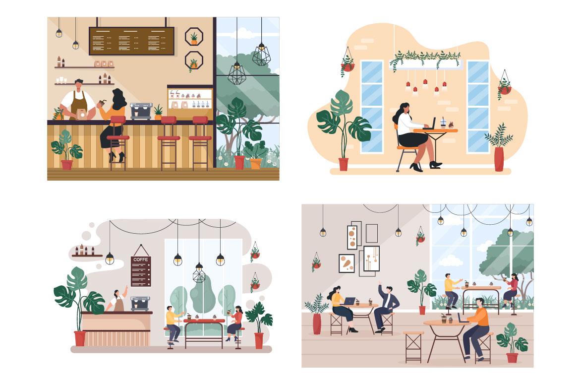 19 Cafe or Coffee Shop Illustration screenshot 2