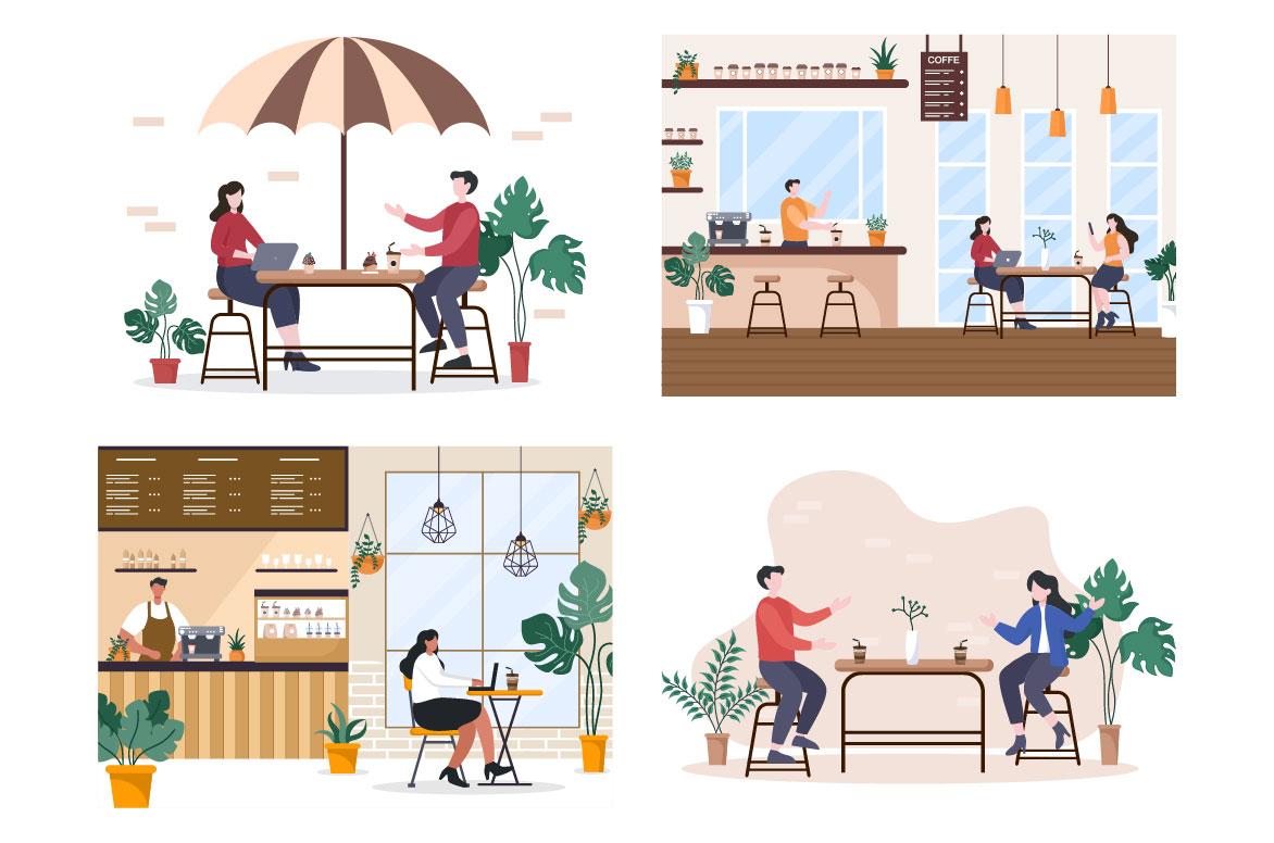 19 Cafe or Coffee Shop Illustration screenshot 3