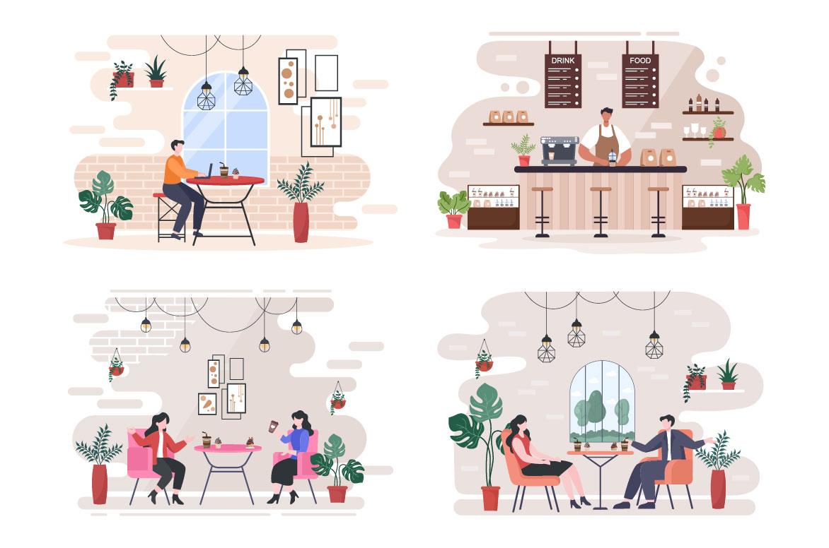 19 Cafe or Coffee Shop Illustration screenshot 4