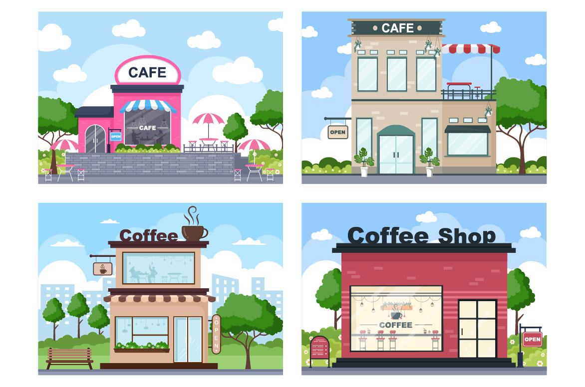 16 Coffeehouse, Cafe or Ice Cream Shop Illustration screenshot 2
