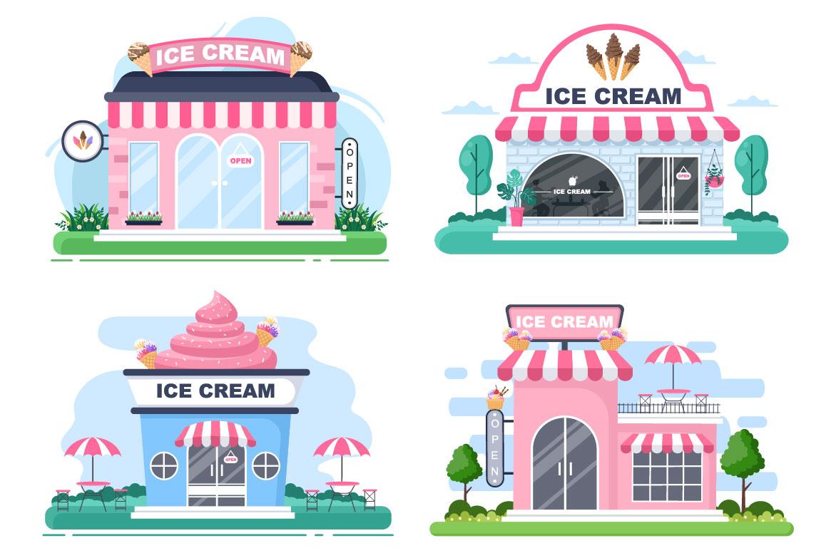 16 Coffeehouse, Cafe or Ice Cream Shop Illustration screenshot 3