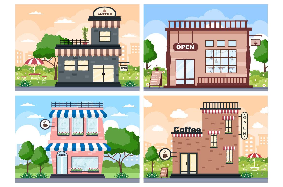16 Coffeehouse, Cafe or Ice Cream Shop Illustration screenshot 4
