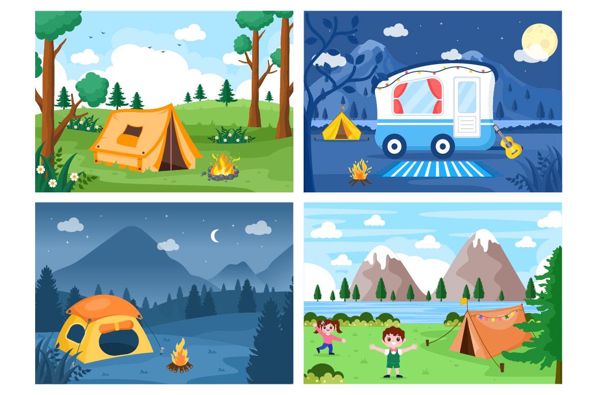 22 Summer Camp Landscape Illustration screenshot 3