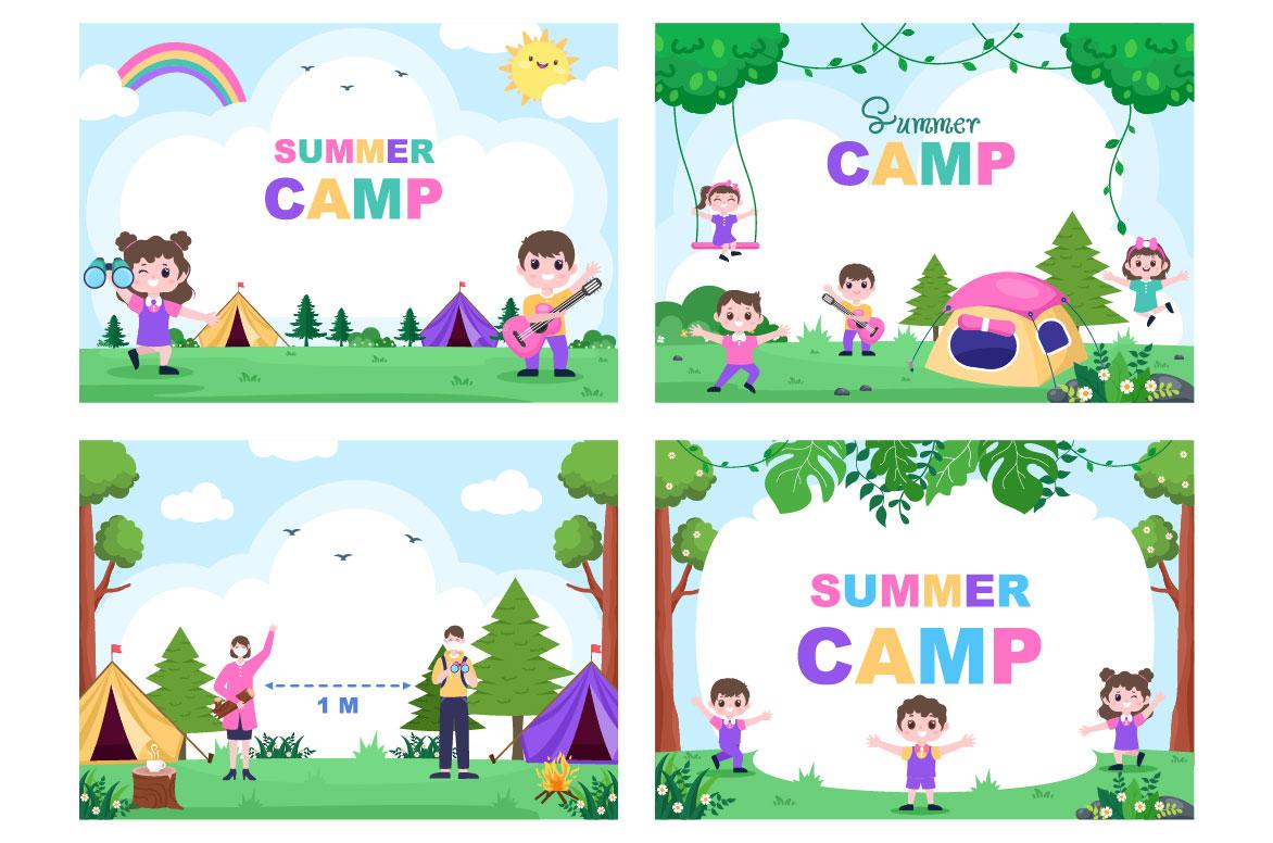 22 Summer Camp Landscape Illustration screenshot 4