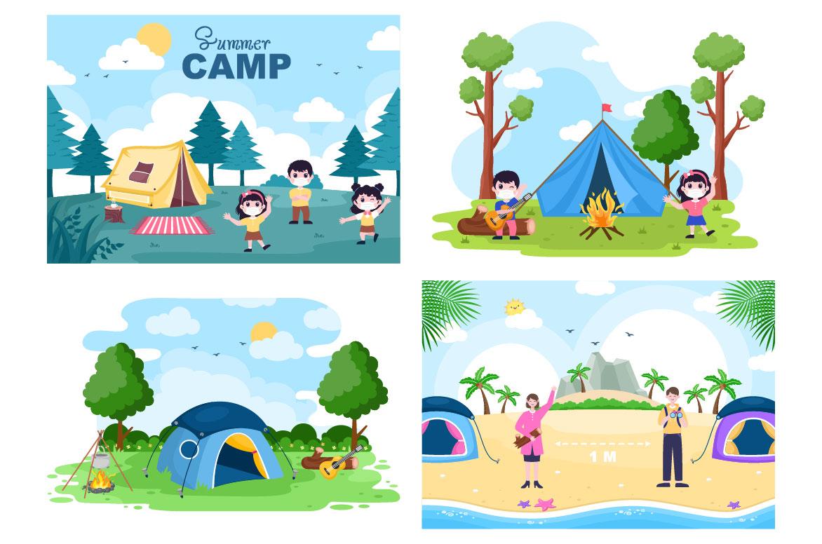 22 Summer Camp Landscape Illustration screenshot 5