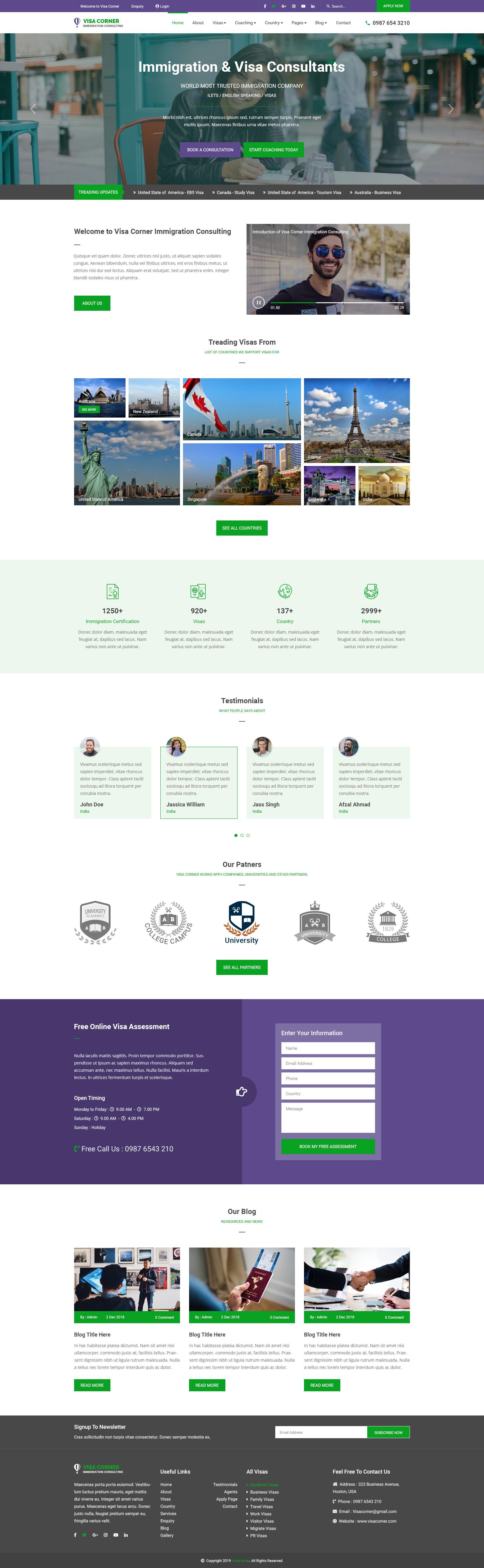 Visa Corner | Immigration and Consulting Psd Template screenshot 1