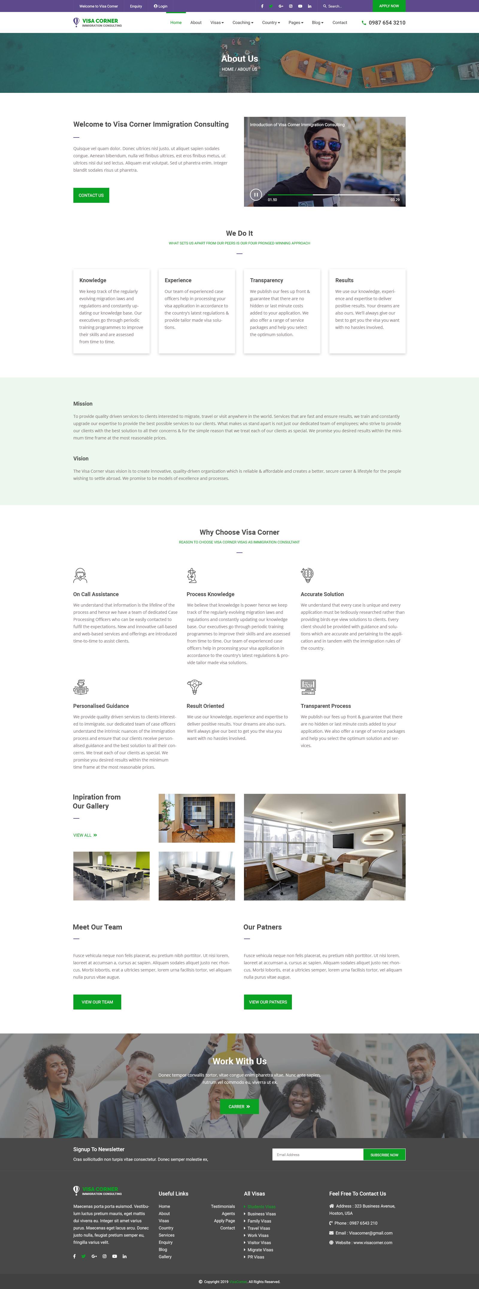 Visa Corner | Immigration and Consulting Psd Template screenshot 2