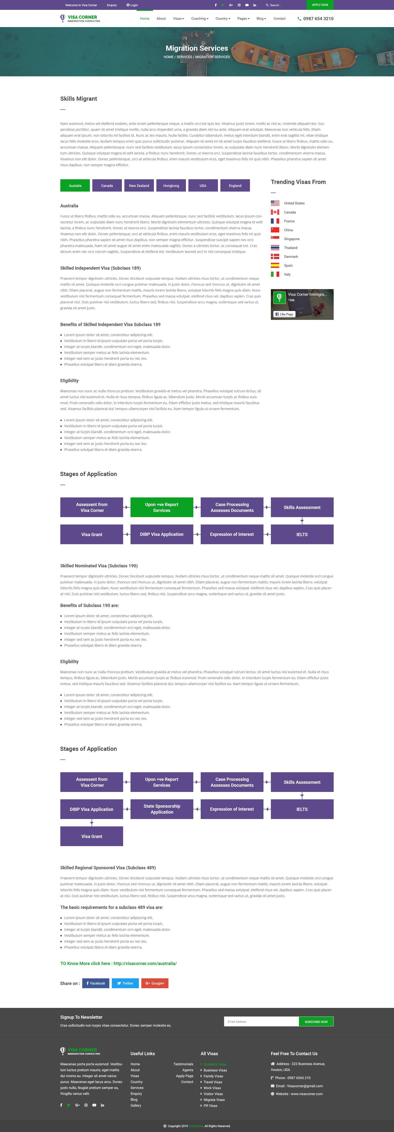 Visa Corner | Immigration and Consulting Psd Template screenshot 3
