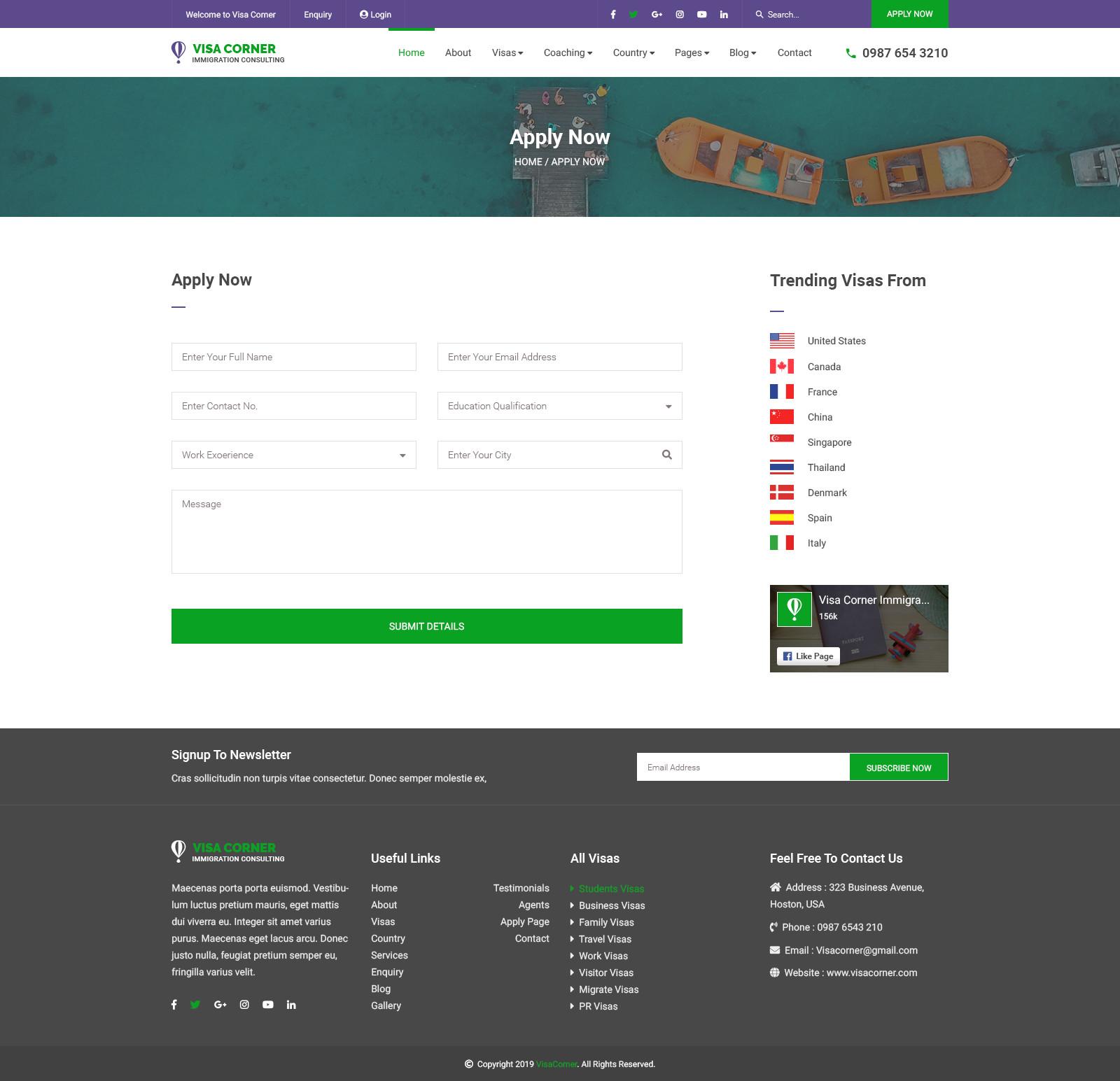 Visa Corner | Immigration and Consulting Psd Template screenshot 6