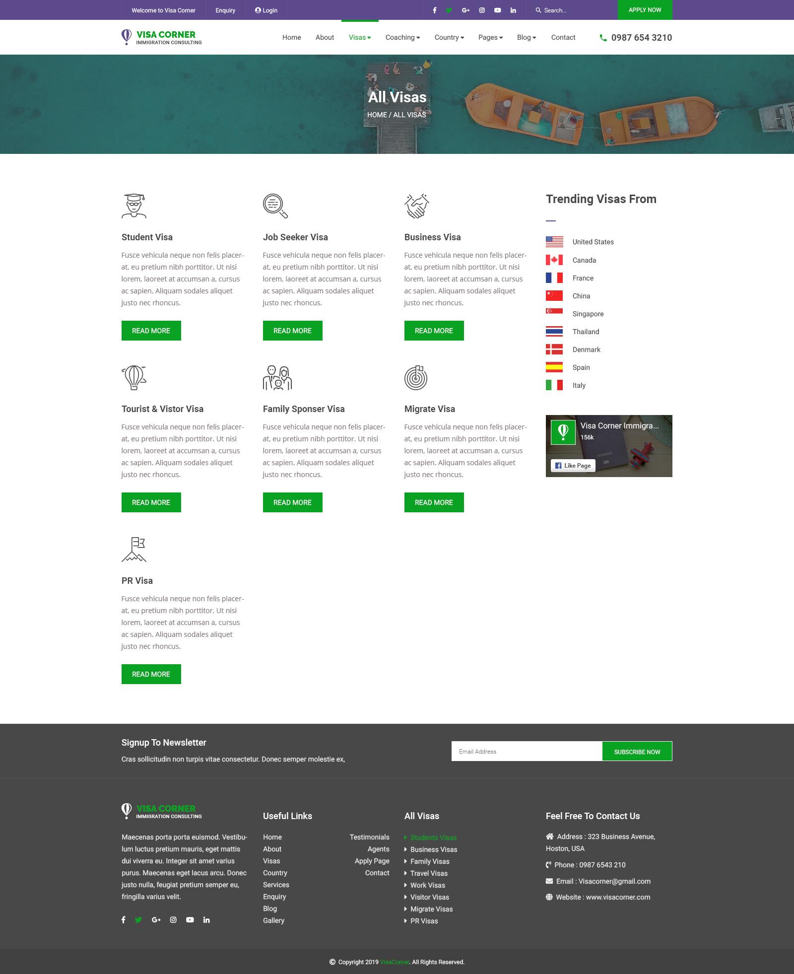 Visa Corner | Immigration and Consulting Psd Template screenshot 7