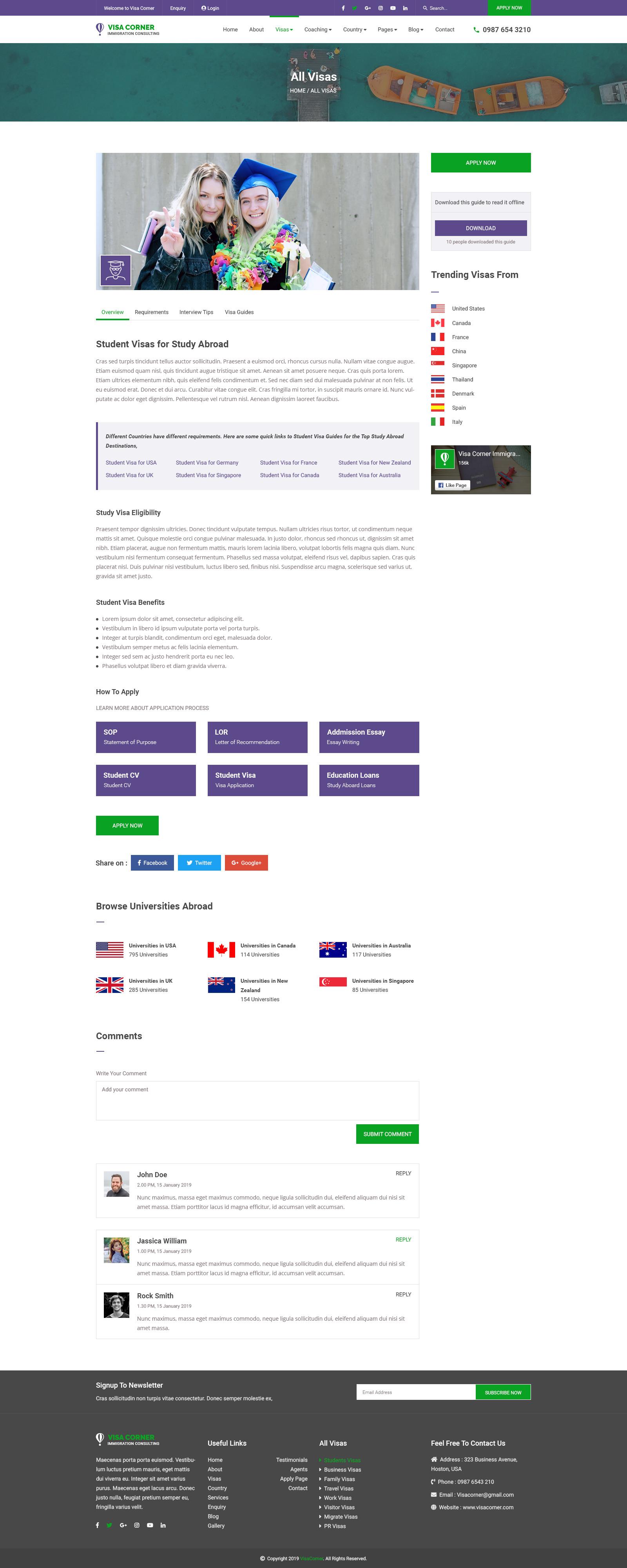 Visa Corner | Immigration and Consulting Psd Template screenshot 8