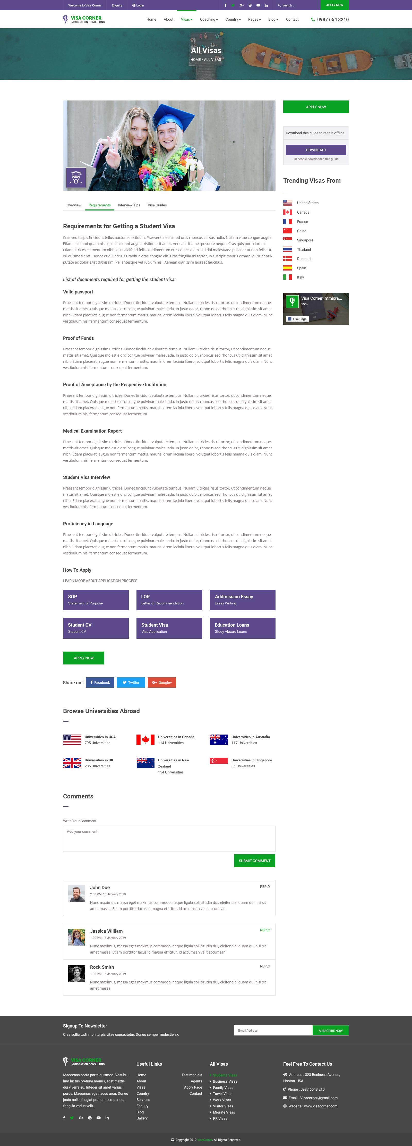 Visa Corner | Immigration and Consulting Psd Template screenshot 9