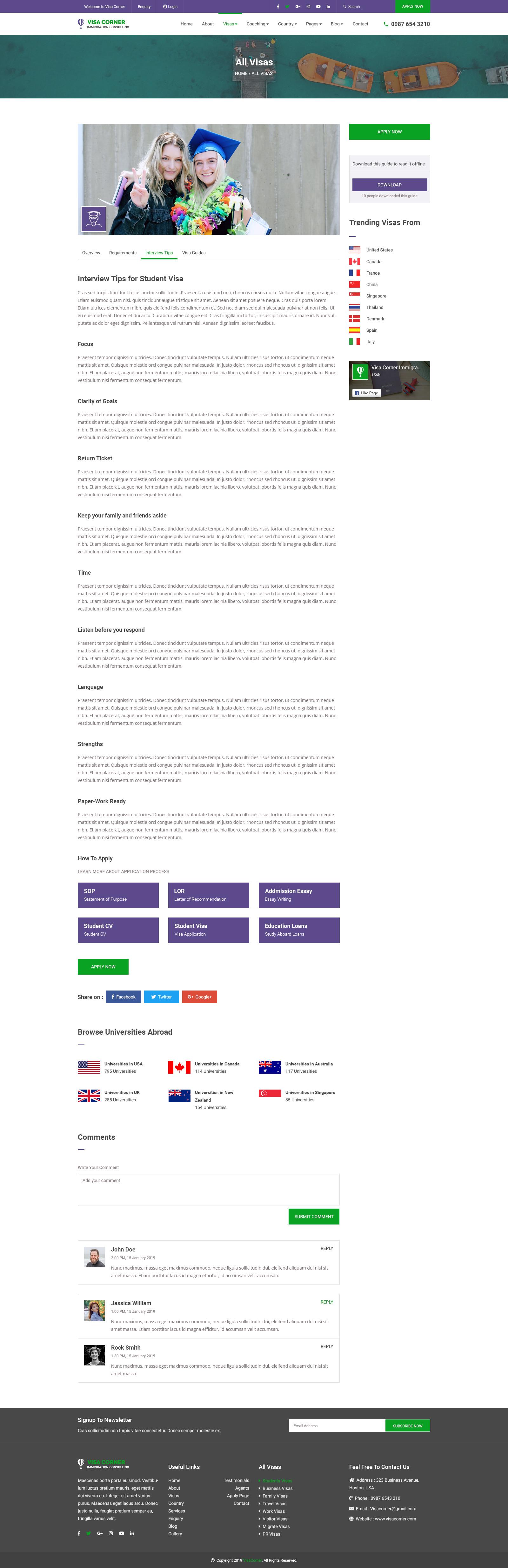 Visa Corner | Immigration and Consulting Psd Template screenshot 10