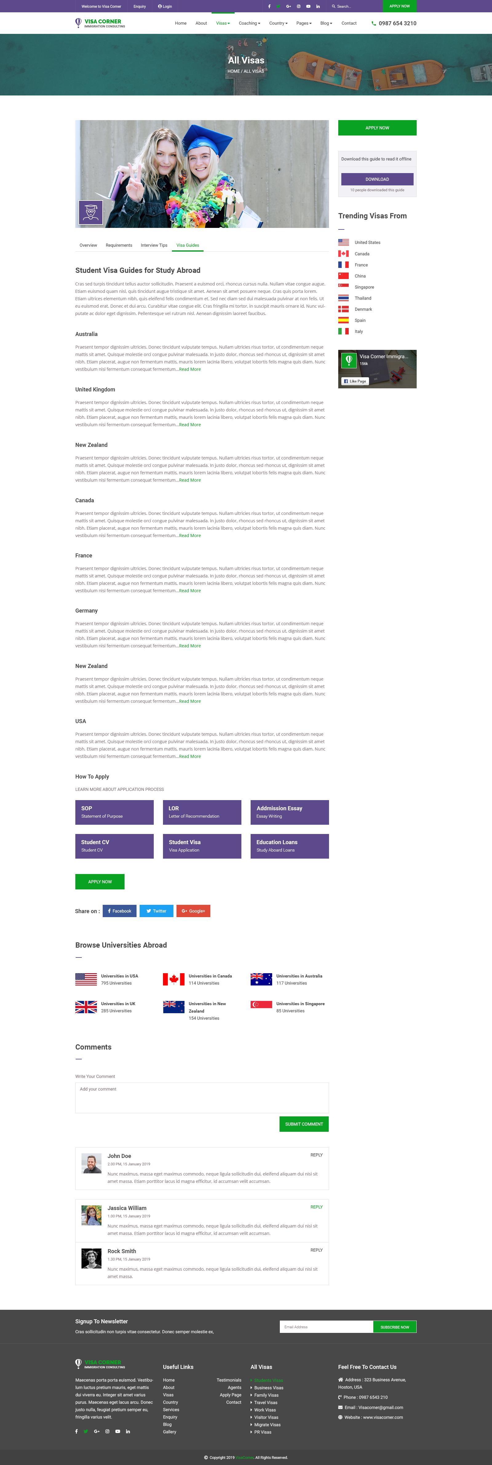 Visa Corner | Immigration and Consulting Psd Template screenshot 11