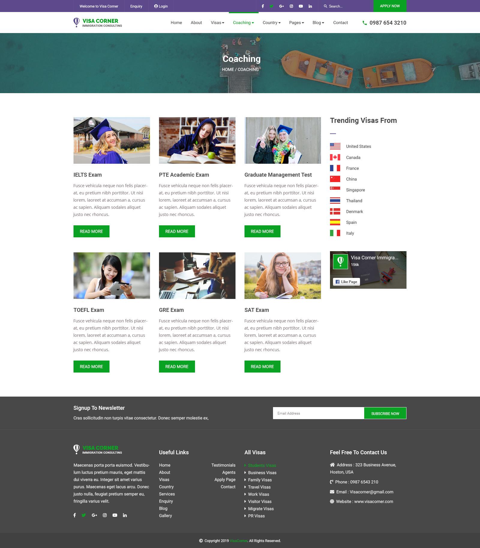 Visa Corner | Immigration and Consulting Psd Template screenshot 12