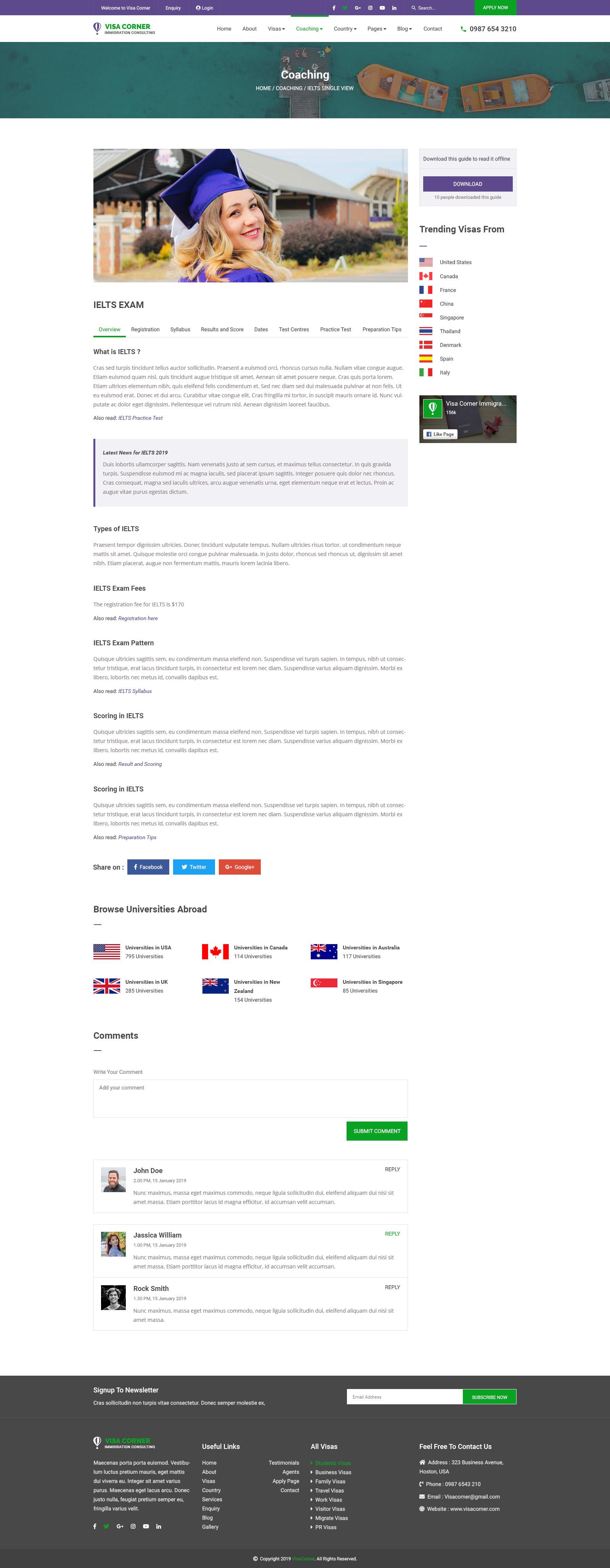 Visa Corner | Immigration and Consulting Psd Template screenshot 13