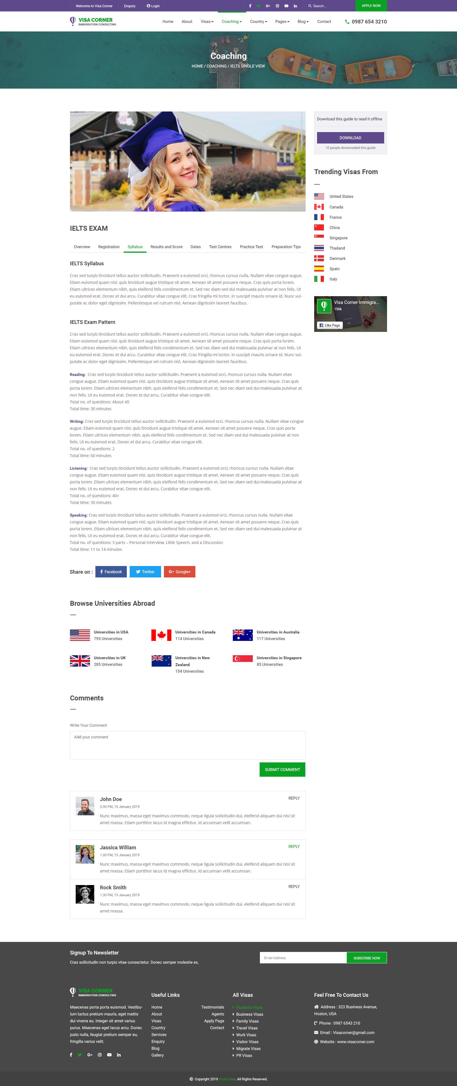Visa Corner | Immigration and Consulting Psd Template screenshot 15