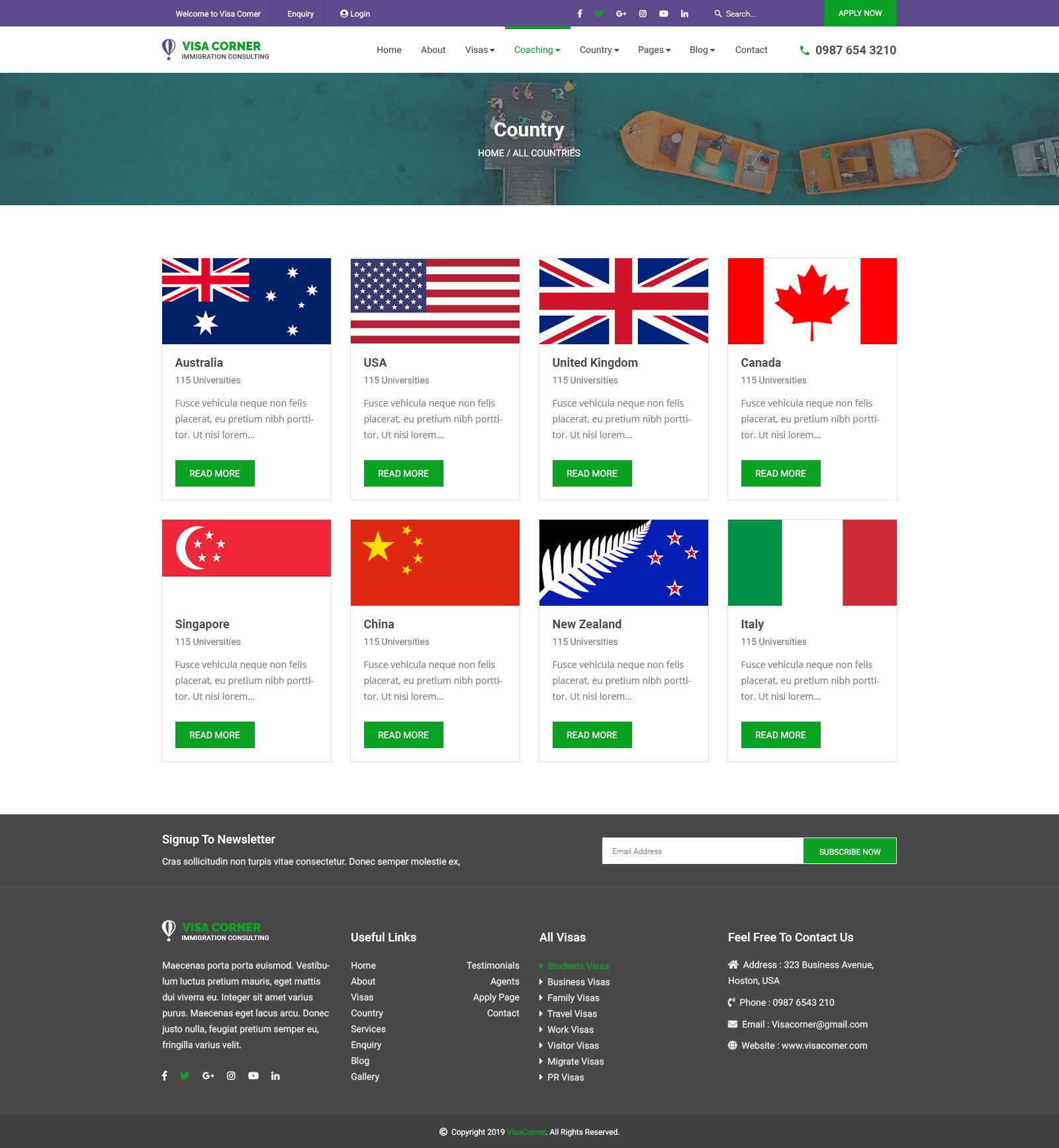Visa Corner | Immigration and Consulting Psd Template screenshot 21