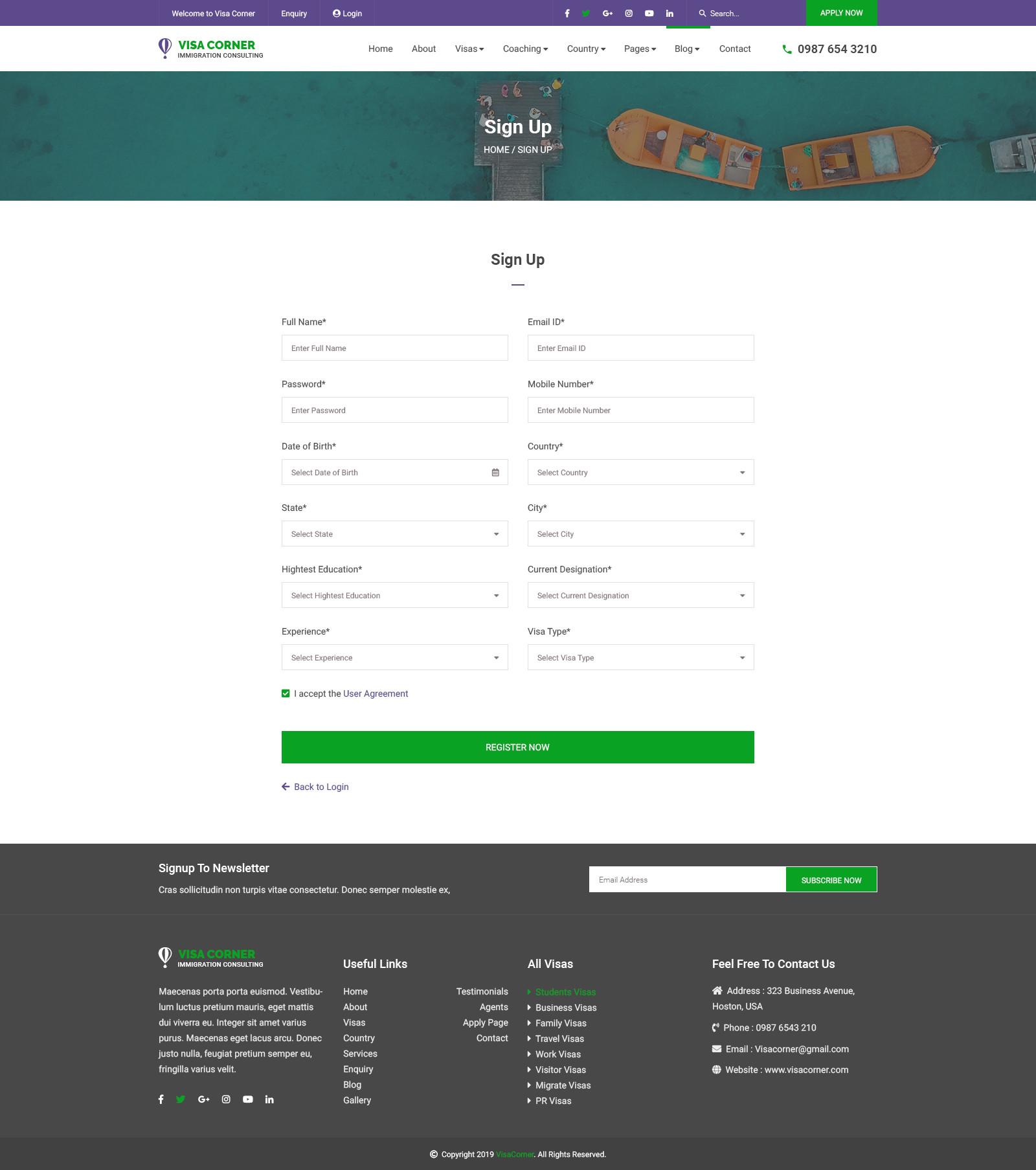 Visa Corner | Immigration and Consulting Psd Template screenshot 31
